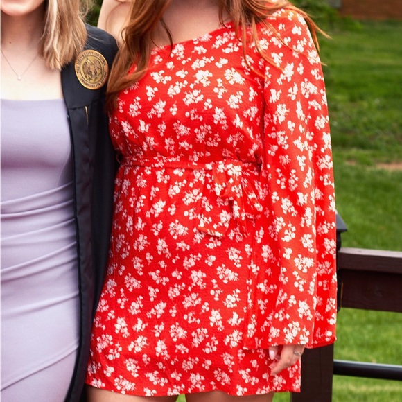 One Shoulder Red/Burnt Orange Dress - Picture 1 of 2